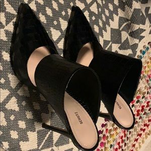 Schutz Croc Croco Black Mule Quereda 8.5 9
